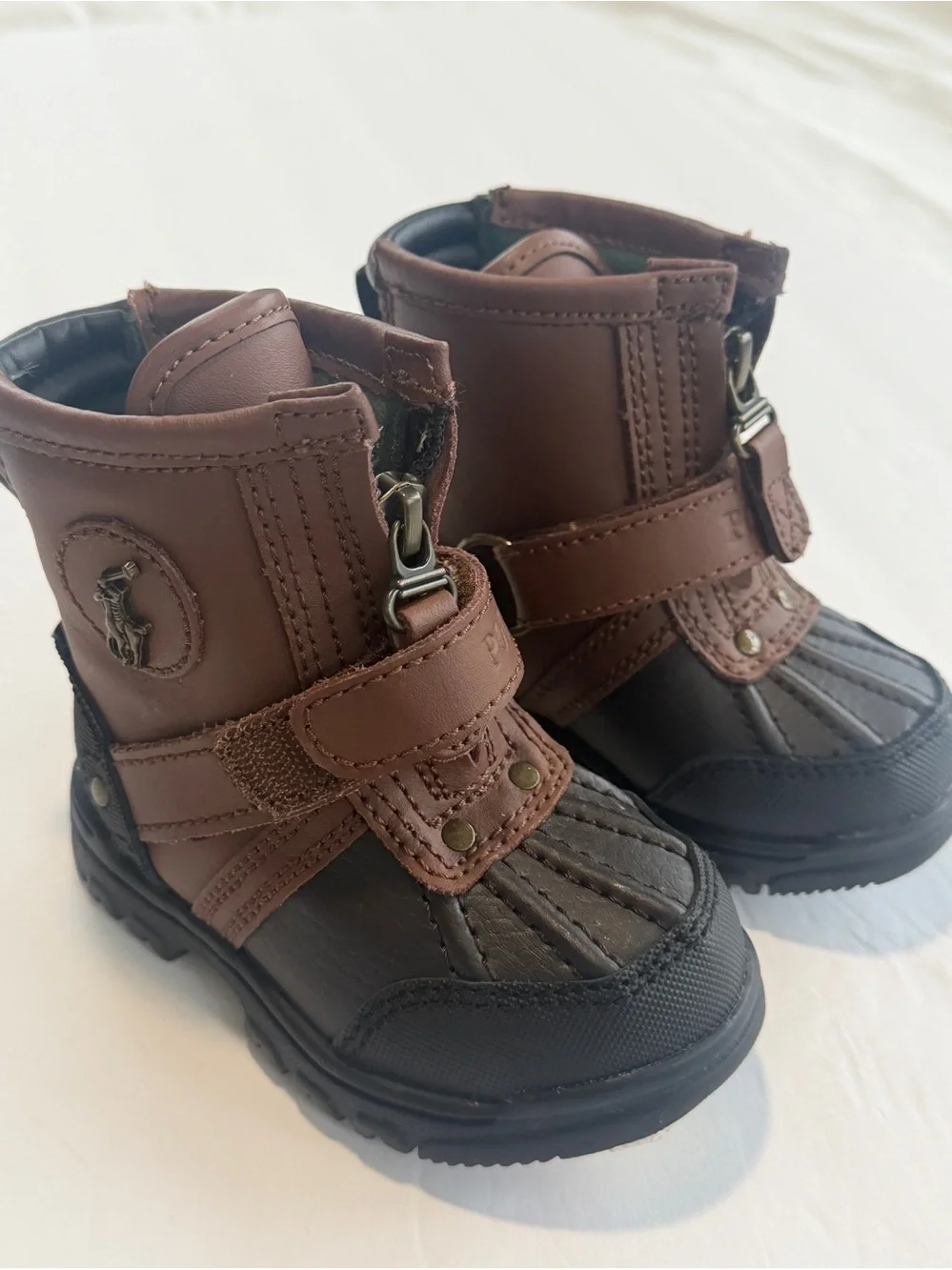 Polo Ralph Lauren Toddler Boys Sz 4 Leather Duck Boots Cold Weather NWT